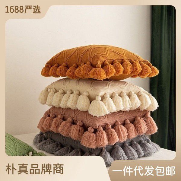 Ripple tassel knitted pillows, pillowcases, car sofas, chairs, cushions, home soft decoration accessories