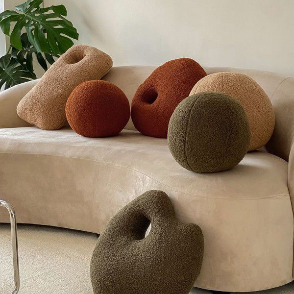 New plush shaped pillow sofa decoration with cushion for children's round ball waist support