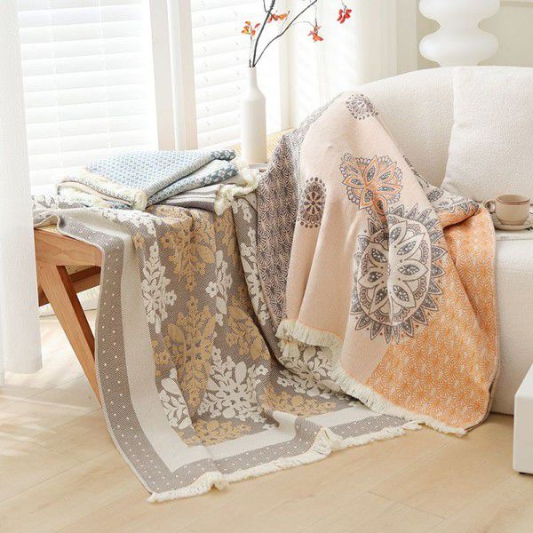 Cotton gauze sofa towel sofa cushion multi person sofa cover cloth blanket