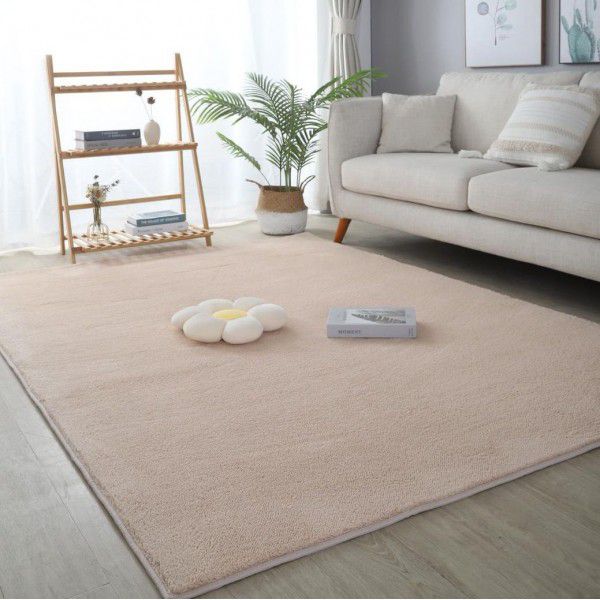 Home solid color cake velvet living room floor mat minimalist style bedroom bedside blanket fully spread living room carpet jute floor mat