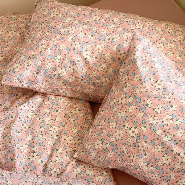 Four piece set of pure cotton 40 count small floral single double bed sheet set