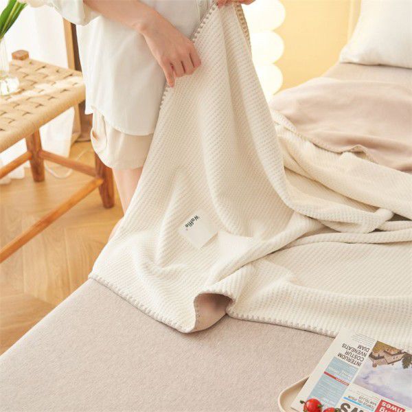 Waffle blanket office nap children's small blanket wholesale solid color blanket summer air conditioning blanket