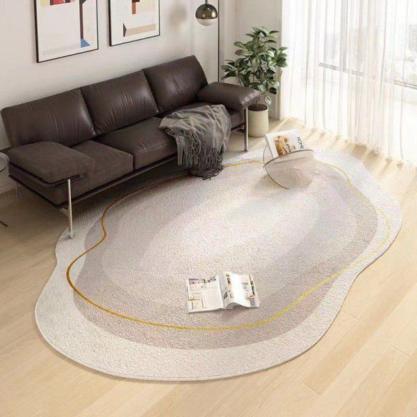 Light Luxury Luxury Carpet, Irregular Shaped Bedroom Bedside Carpet, Water Absorbent, Non slip, Imitation Cashmere Living Room Carpet