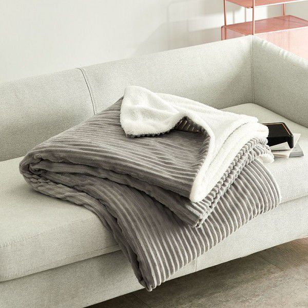 Double layer thickened small blanket sofa cover blanket lamb cashmere magic wool office nap air conditioning children blanket quilt cover 