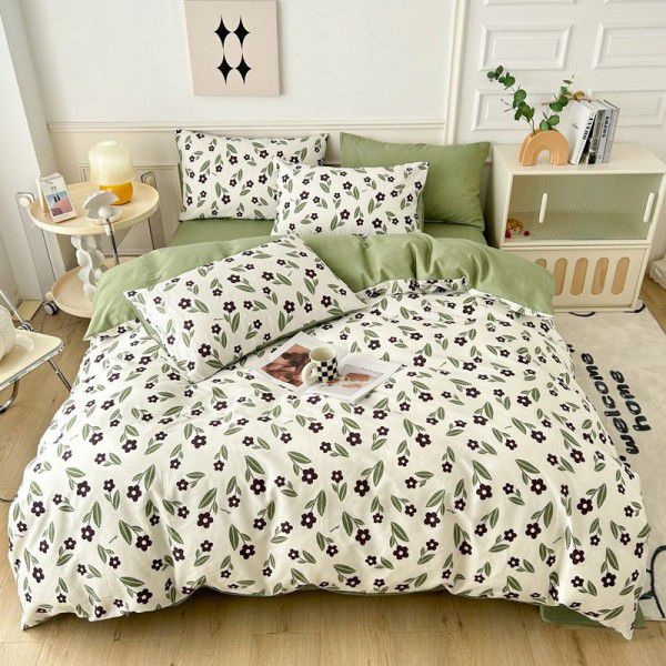 Small Fragmented Cotton Four Piece Set Pure Cotton Quilt Cover Bed Sheet Home Textile Bedding