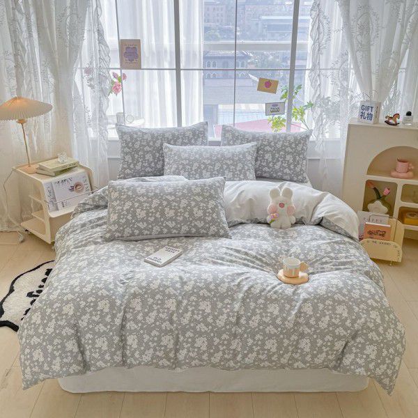 Small Fragmented Cotton Four Piece Set Pure Cotton Quilt Cover Bed Sheet Home Textile Bedding